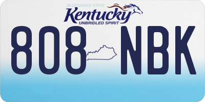 KY license plate 808NBK