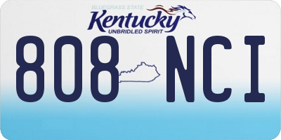 KY license plate 808NCI