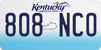 KY license plate 808NCO