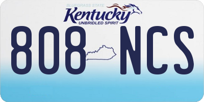 KY license plate 808NCS