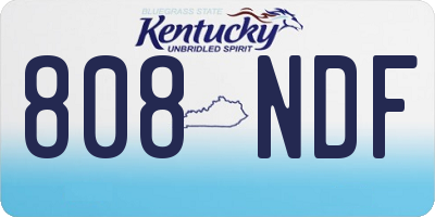 KY license plate 808NDF
