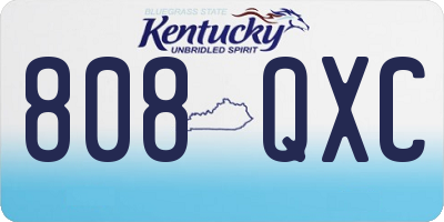 KY license plate 808QXC