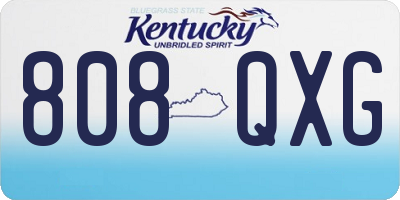 KY license plate 808QXG
