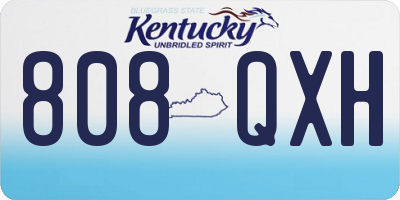 KY license plate 808QXH