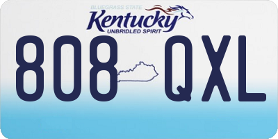 KY license plate 808QXL