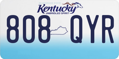 KY license plate 808QYR