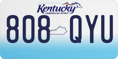 KY license plate 808QYU