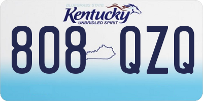 KY license plate 808QZQ