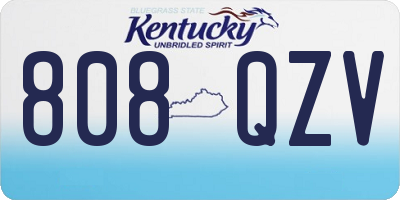 KY license plate 808QZV