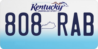 KY license plate 808RAB
