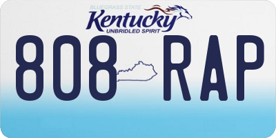 KY license plate 808RAP
