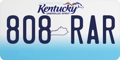 KY license plate 808RAR