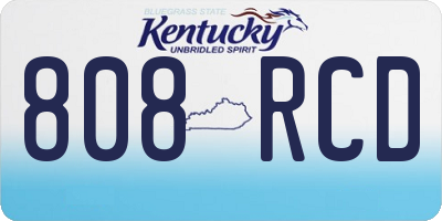 KY license plate 808RCD
