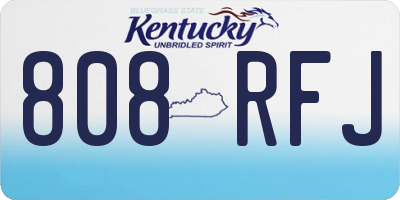 KY license plate 808RFJ