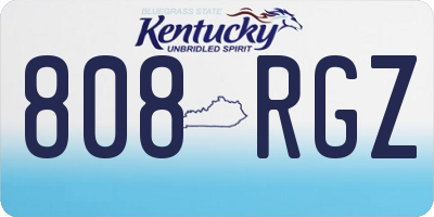 KY license plate 808RGZ