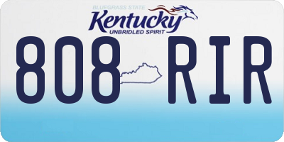 KY license plate 808RIR