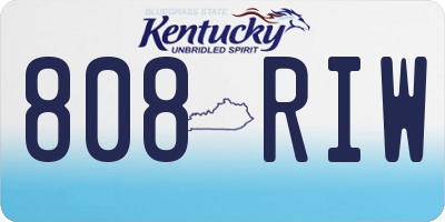 KY license plate 808RIW
