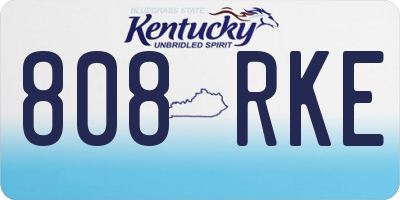 KY license plate 808RKE