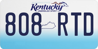 KY license plate 808RTD