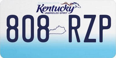 KY license plate 808RZP
