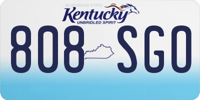 KY license plate 808SGO