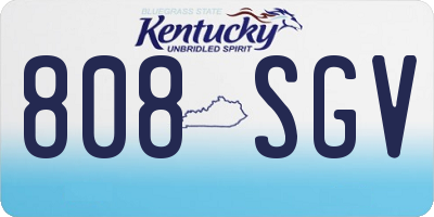 KY license plate 808SGV