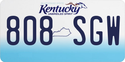 KY license plate 808SGW
