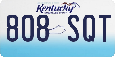 KY license plate 808SQT