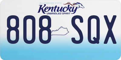 KY license plate 808SQX