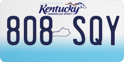 KY license plate 808SQY