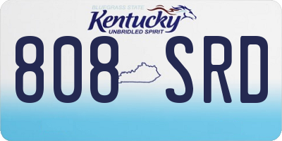 KY license plate 808SRD