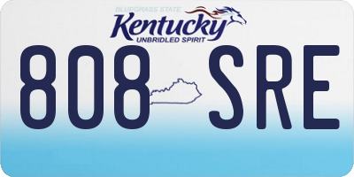 KY license plate 808SRE