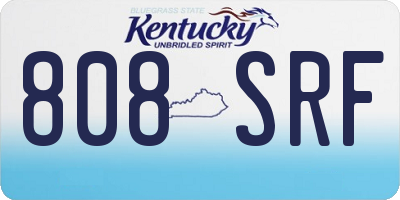 KY license plate 808SRF