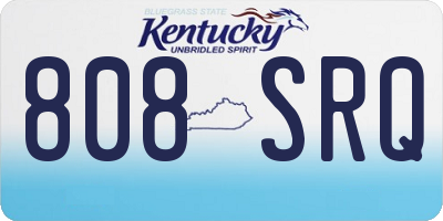 KY license plate 808SRQ