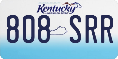 KY license plate 808SRR