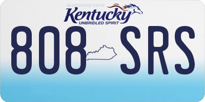 KY license plate 808SRS