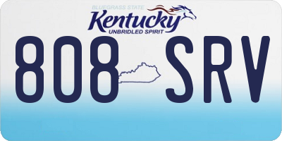 KY license plate 808SRV