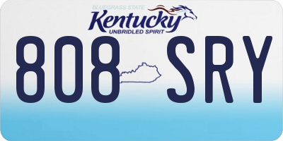 KY license plate 808SRY