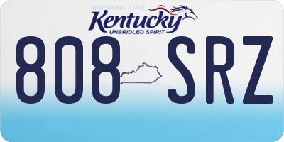 KY license plate 808SRZ