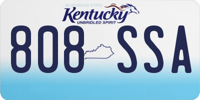 KY license plate 808SSA