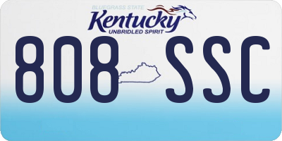 KY license plate 808SSC