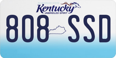 KY license plate 808SSD