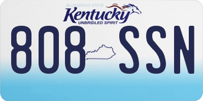 KY license plate 808SSN