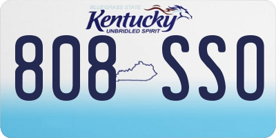 KY license plate 808SSO