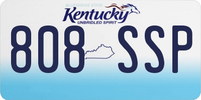 KY license plate 808SSP