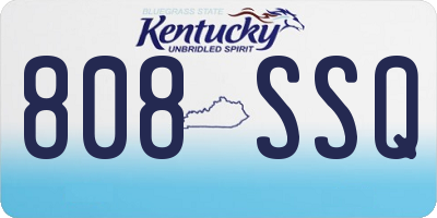 KY license plate 808SSQ