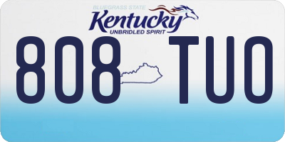 KY license plate 808TUO