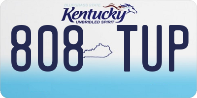 KY license plate 808TUP