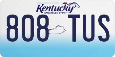 KY license plate 808TUS