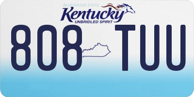 KY license plate 808TUU